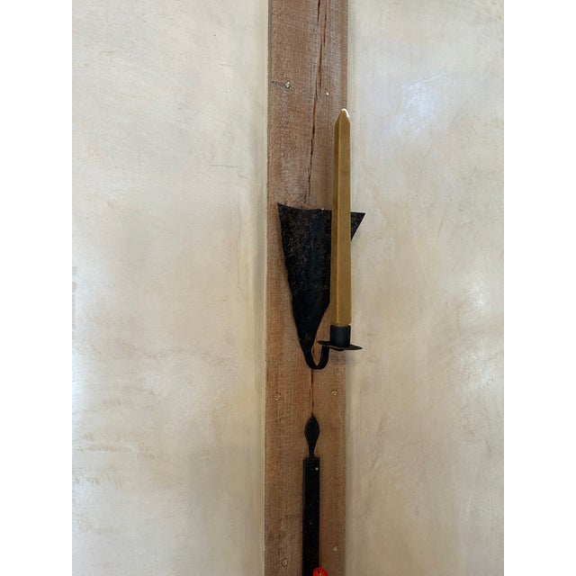 Mid-Century Modern Vintage Iron Wall Sconce For Sale - Image 3 of 3
