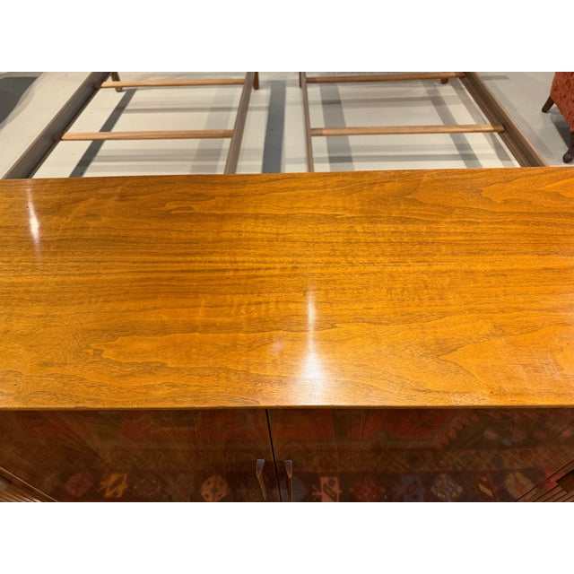 Vintage Mid-Century Modern Walnut Credenza With Tambour Doors For Sale - Image 12 of 13