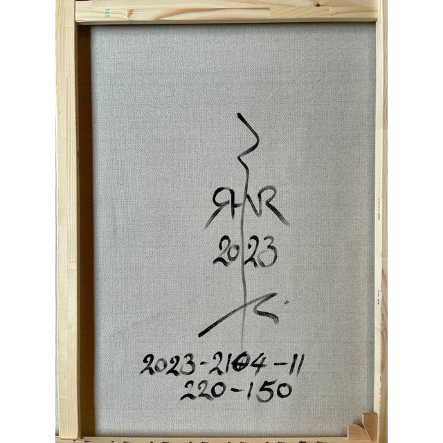 Blue Contemporary Abstract Oil on Linen "Abstract Informal 2023-2104-11" by Robert Niesse For Sale - Image 8 of 8