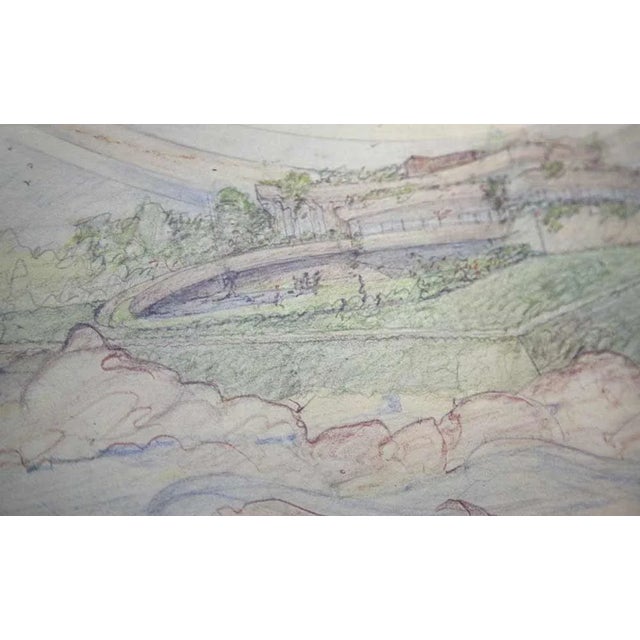 Frank Lloyd Wright Lithograph Sign Stuart Haldorn House "The Wave" 1945 W/Frame For Sale - Image 4 of 9