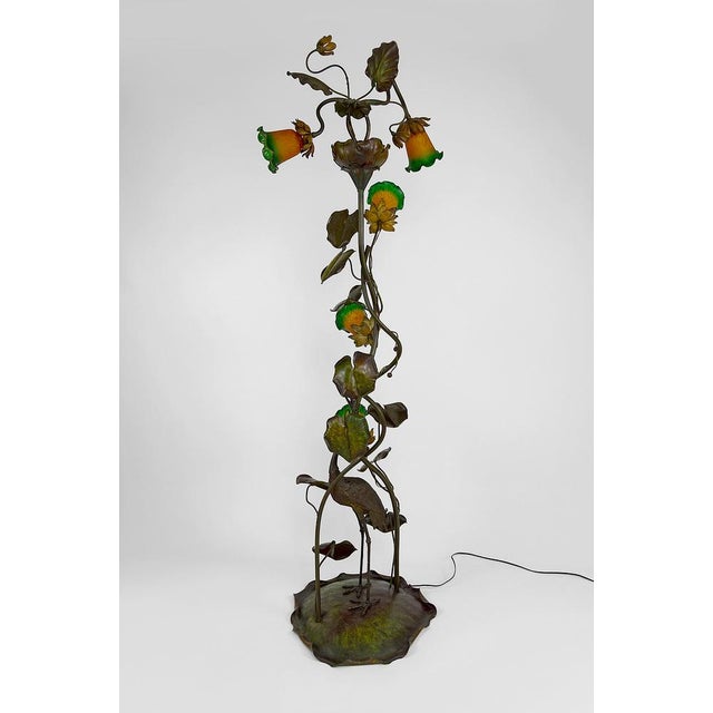 French Art Nouveau Heron Floor Lamp, 1890s For Sale - Image 4 of 18