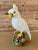 Mid-20th Century Italian Ceramic White Cockatoo Figurine on Floral Tree Stump For Sale - Image 12 of 12