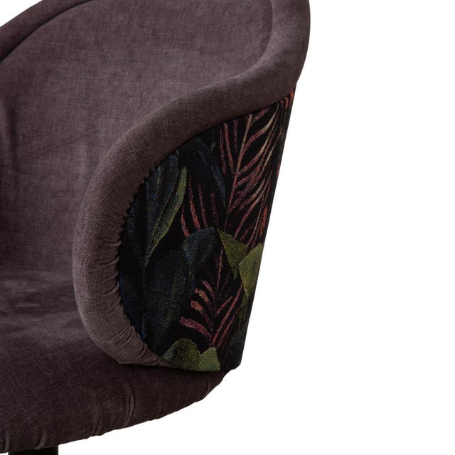 Freifrau Ona Fabric Chairs with Benches, Brown and Grey with Pattern, Set of 5 For Sale - Image 17 of 18