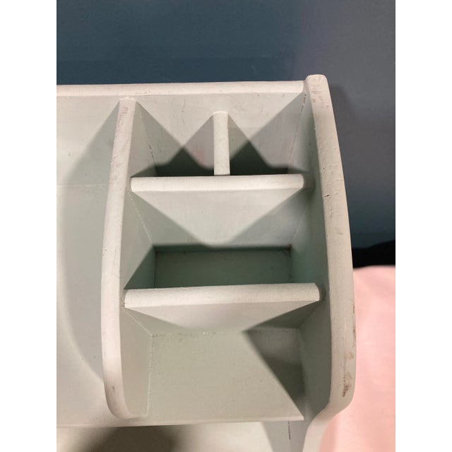 Wood Vintage Mint Green Wooden Desk Organizer With Drawer and Compartments For Sale - Image 7 of 10