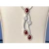 AGI Certified Natural Burma Ruby and Diamond Necklace 18 Karat White Gold For Sale - Image 16 of 18