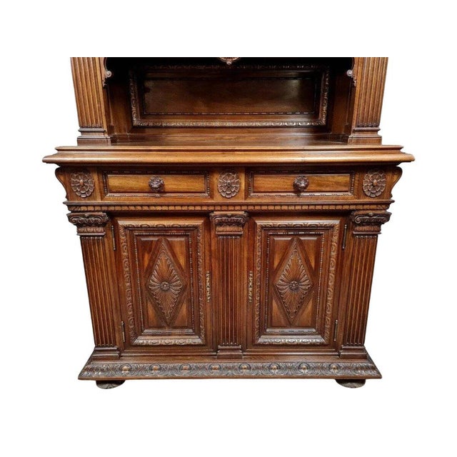Renaissance-Style Cupboard in Walnut For Sale - Image 3 of 6