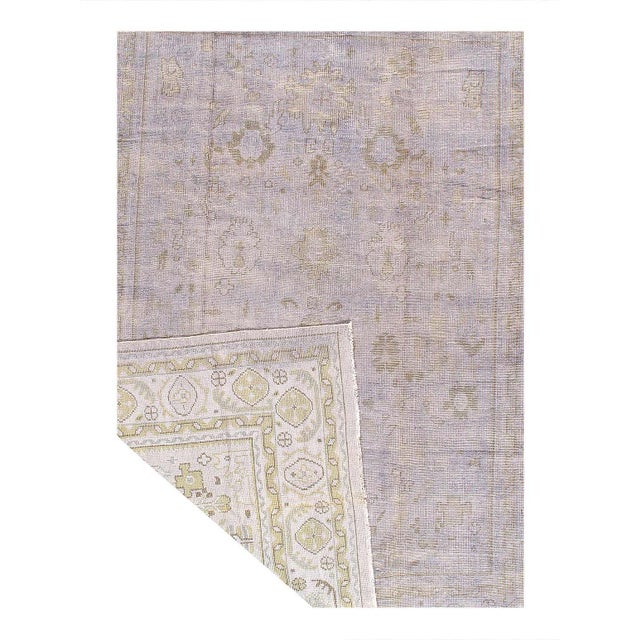 Traditional Pasargad DC Light Blue Hand Knotted Vintage Rug For Sale - Image 3 of 3