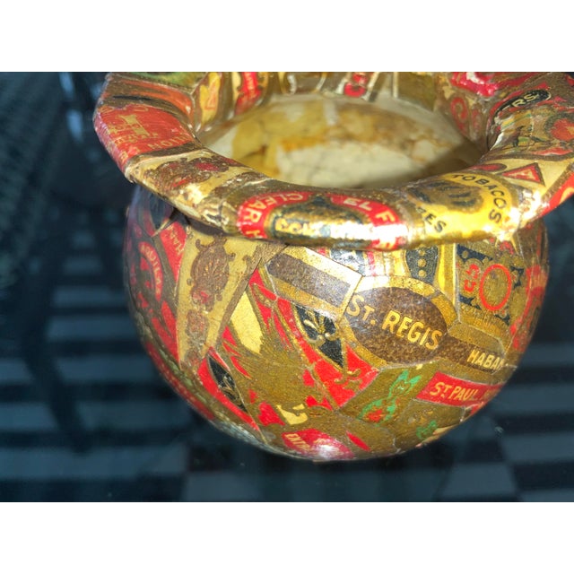 Custom Vintage 1950s Cigar Seals Decoupage Trinket Dish For Sale In Chicago - Image 6 of 13