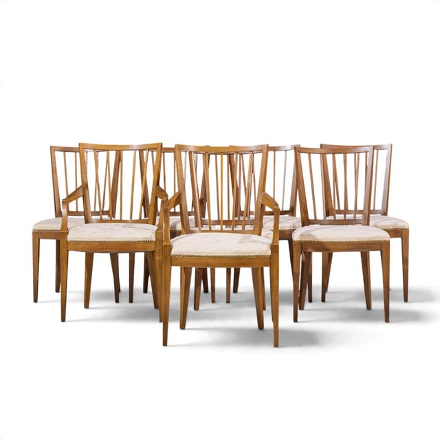 Baker Furniture French Regency Dining Chairs - Set of 8 Each armless chair measures: 20 wide x 21 deep x 35.5 high, with a...