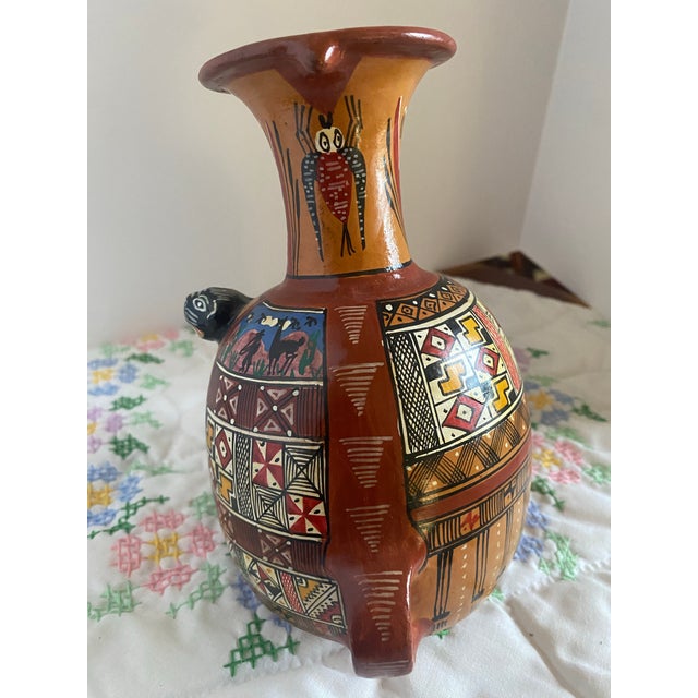 Peruvian Inca Style Aryballo Pottery Vessell For Sale - Image 4 of 5