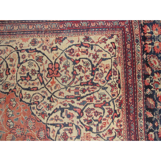 Textile Antique Persian Sarouk Feraghan Carpet, 9'10" × 13'8" For Sale - Image 7 of 15