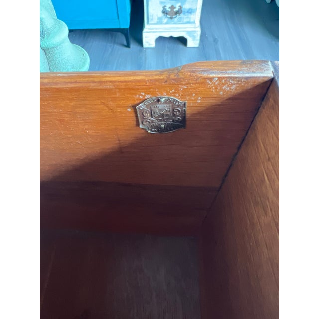 Green 1940s Spanish Style Oak Console Cabinet For Sale - Image 8 of 12