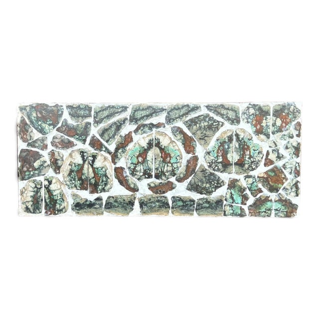 Mid-Century Modern Brecciated Marble Coffee Table With Copper Flat Moulding Frame For Sale - Image 4 of 17