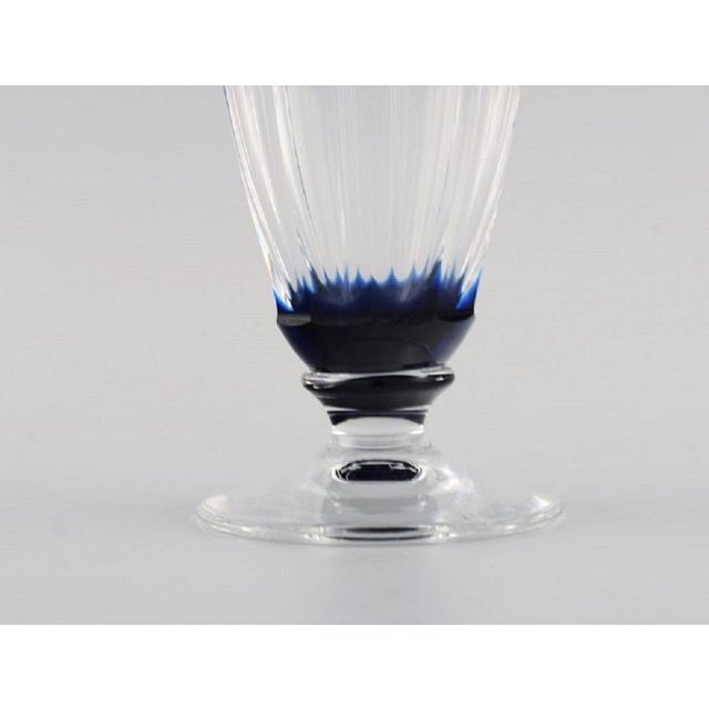 Glass Mid-Century Vase in Clear and Blue Art Glass For Sale - Image 7 of 9