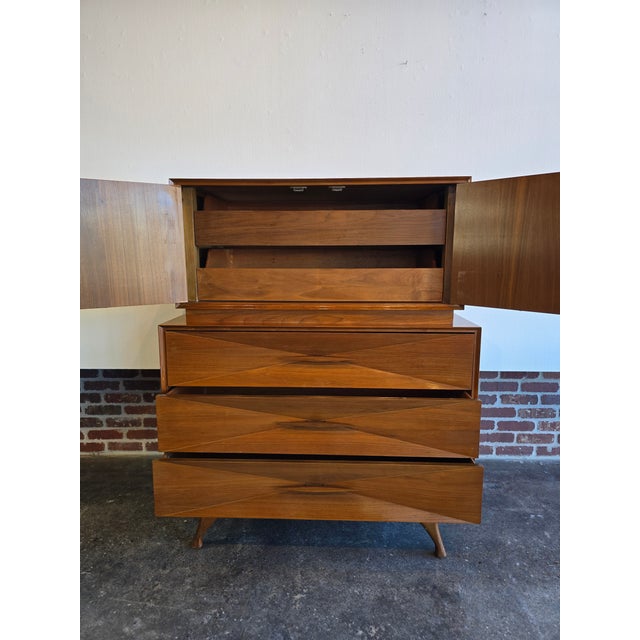 1960s 1960s Merton Gershun Walnut Tall Dresser Chest, Attributed For Sale - Image 5 of 12