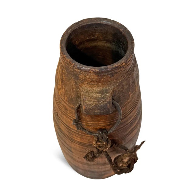 Farmhouse Vintage Rustic Wood Water Pot India For Sale - Image 3 of 4