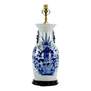 Early 20th Century Chinese Blue and White Vase Table Lamp