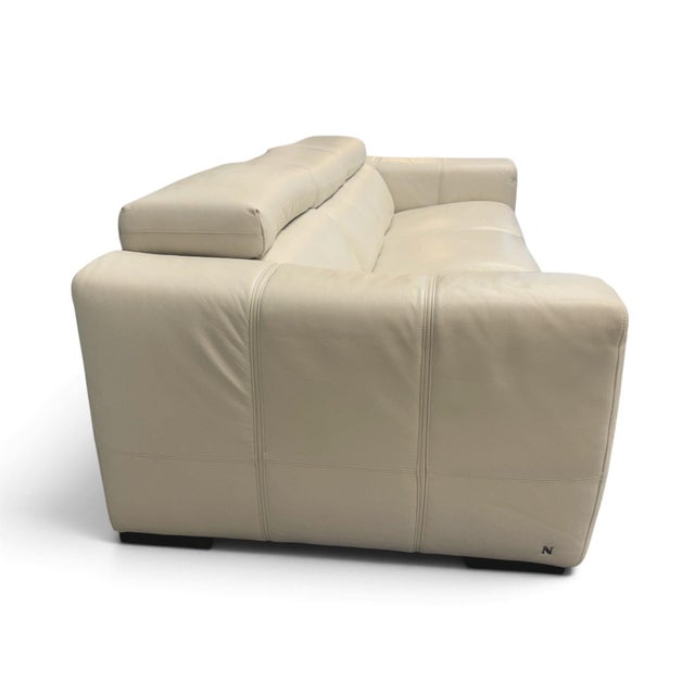 Animal Skin Natuzzi Italia Balance 3-Seat Leather Reclining Sofa For Sale - Image 7 of 10