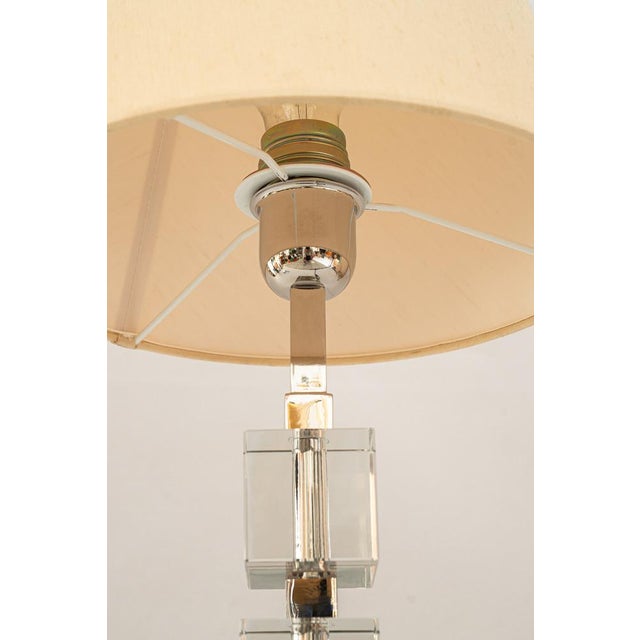 Large Art Deco Nickel-Plated Table Lamps with Fabric Shades from Bakalowits & Söhne, 1920s, Set of 2 For Sale - Image 9 of 18