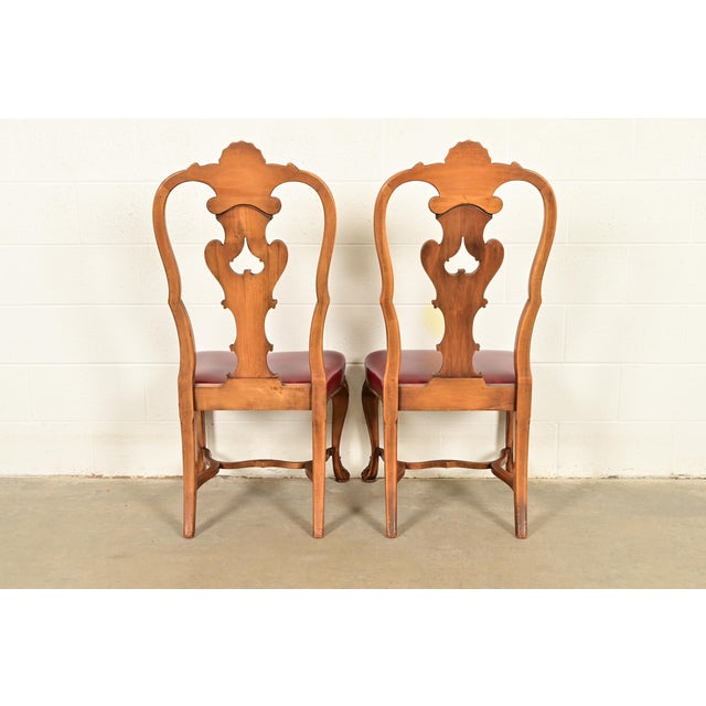 Berkey & Gay Antique Georgian Burled Walnut Dining Chairs, Set of Four For Sale - Image 11 of 12