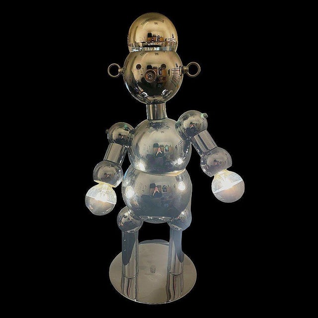 1975 Post-Modern Chrome Bubble Ball Robot Table Lamp by Torino Lamps For Sale - Image 11 of 12