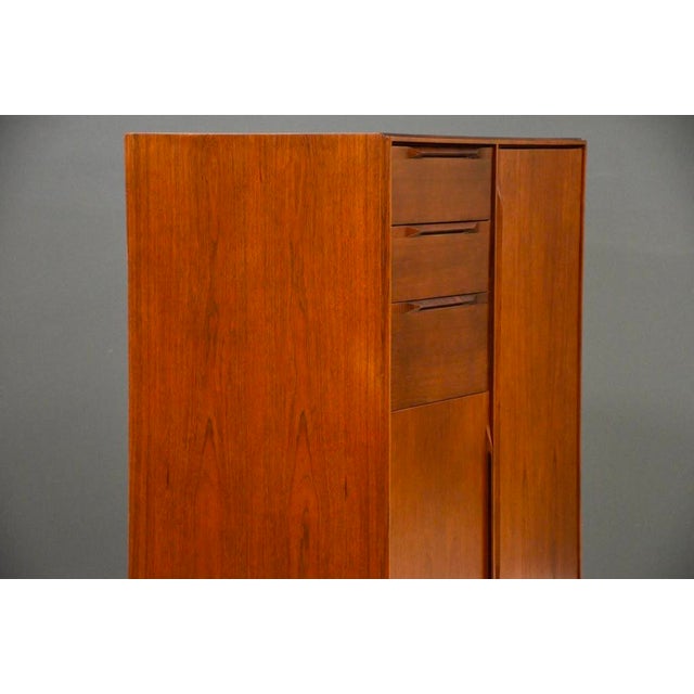 1960s 1960s Danish Modern Teak Armoire Dresser For Sale - Image 5 of 15