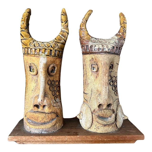 Hal Fromhold Mid Century Ceramic Vikings Sculpture For Sale