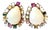 Bochic “Capri” Vintage Opal & Multi Tourmaline Earrings Set In 18K Gold & Silver For Sale