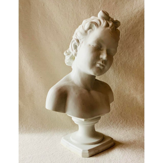 La Petite Inconnue — 19th Century French Bisque Porcelain Bust of a Child For Sale - Image 14 of 18
