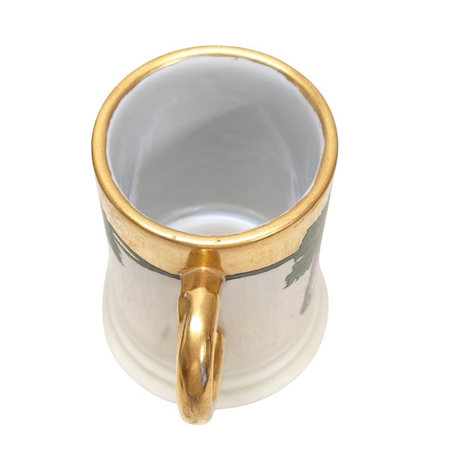 Rosenthal 1915 Rosenthal Ceramic Tankard Stein Glass With Gold Rim, Grape Motif For Sale - Image 4 of 6