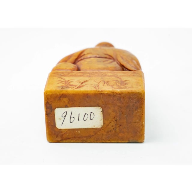 Chinese Soapstone With Shoushan Buddha Hand Carved Chop Seal For Sale - Image 9 of 11