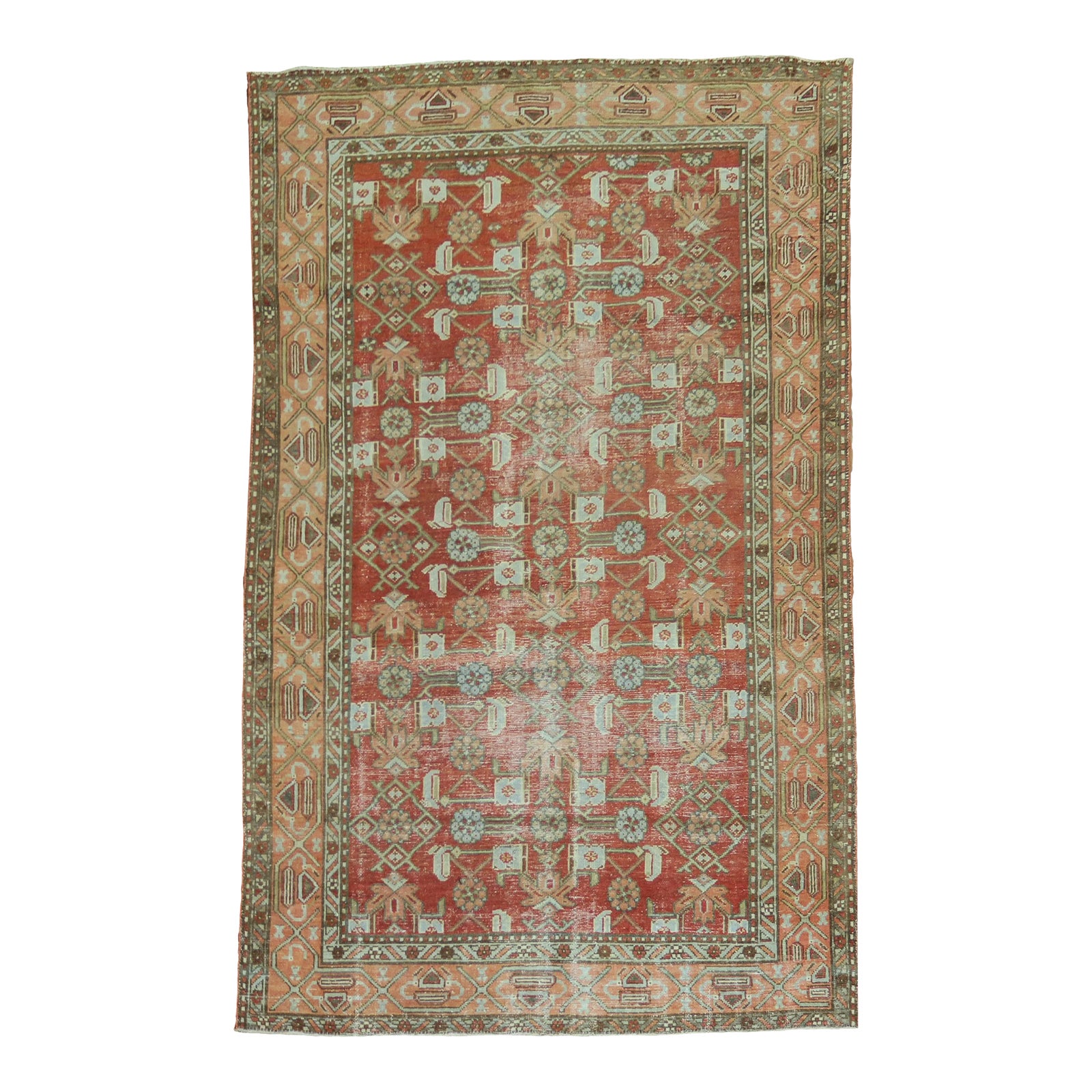 Rustic Shabby Chic Antique Oriental Rug, 4'2'' X 6'5'' | Chairish