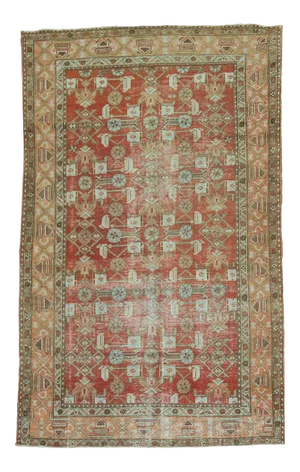 Rustic Shabby Chic Antique Oriental Rug, 4'2'' X 6'5''