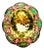 Bochic “Orient” Vintage Diamond, Lemon Quartz & Pink Tourmaline Ring Set 18 K Go For Sale
