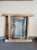 Small Rustic Mexican Farmhouse 19th Century Blue Painted Pine Architectural Salvage Window Frame & Panel Shutter For Sale - Image 4 of 11