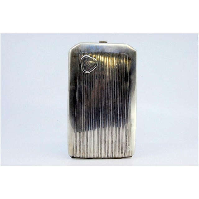 Silver Cigarette Case with Bands For Sale - Image 4 of 8