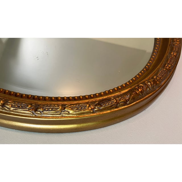 1970s Rococo Style Gold Oval Wall "Bow" Mirror For Sale - Image 10 of 14