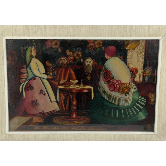 Up for sale is a work of art of exceptional rarity and historical value: an oil painting on wood signed by the renowned...