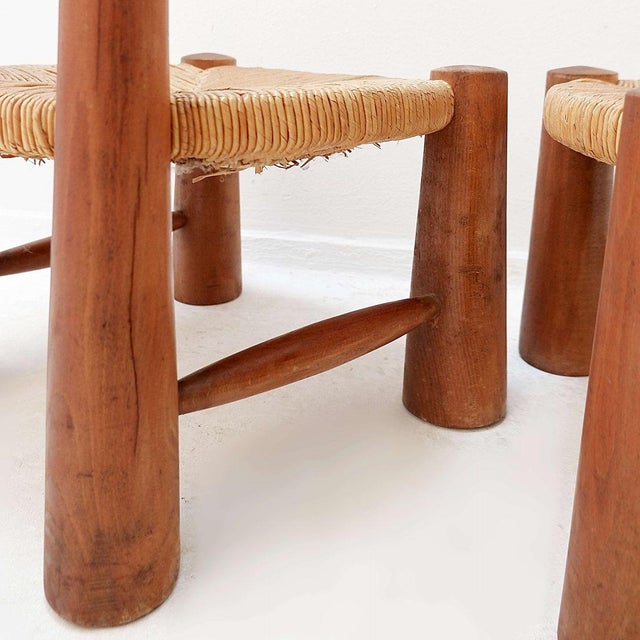 Beige Low Brutalist Chairs by Charles Dudouyt, 1960s, Set of 2 For Sale - Image 8 of 15