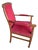 Art Deco Oak Armchair with Red Velvet For Sale