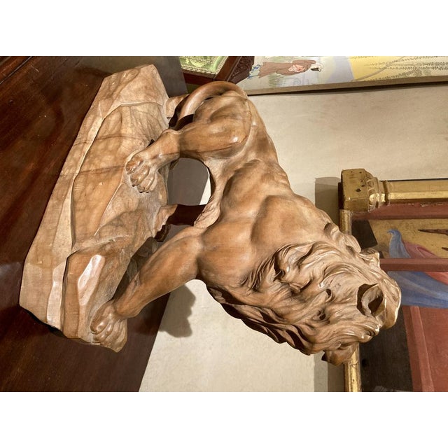 Italian Artist, Large Lion, 19th Century, Wood For Sale - Image 6 of 17