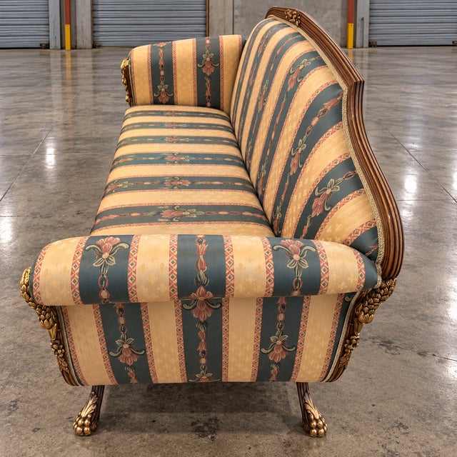 Vintage Italian Import Galimberti Lino 3p Rococo Sofa Couch Loveseat Armchair Set For Sale - Image 4 of 17