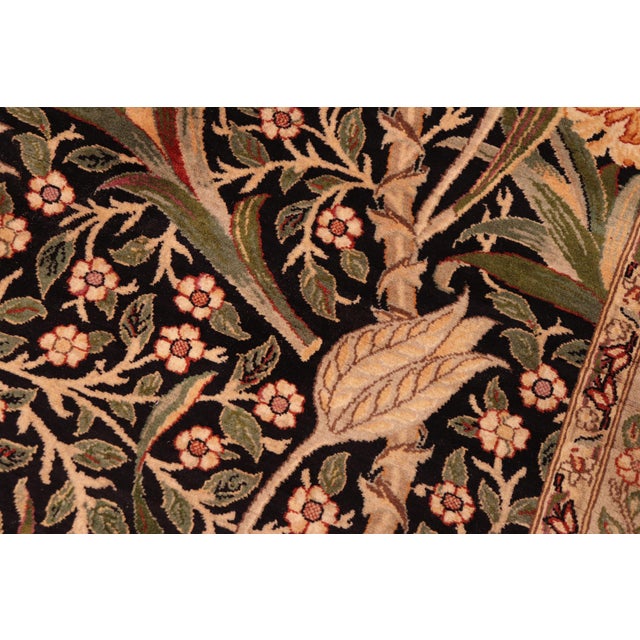 Shabby Chic Shabby Chic 1990's Pak-Persian Black/Taupe Wool Rug - 6'1'' X 9'1'' For Sale - Image 3 of 9