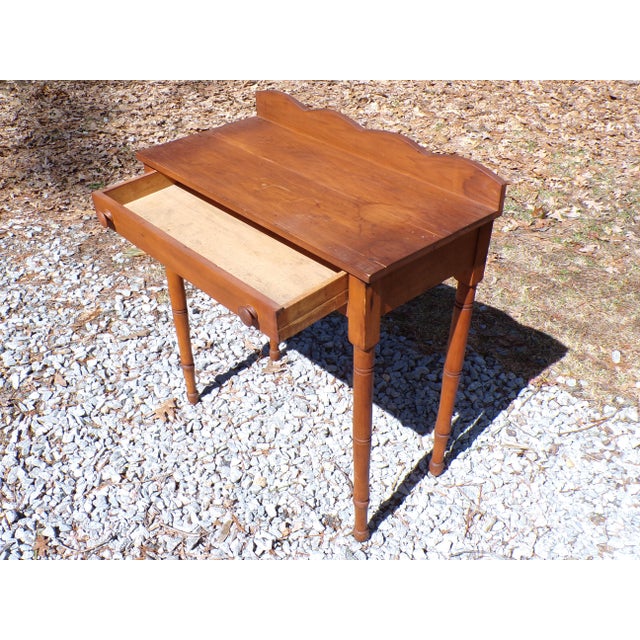 Vintage Maple Country Farmhouse Console Server Dressing Table Writing Desk For Sale - Image 9 of 14