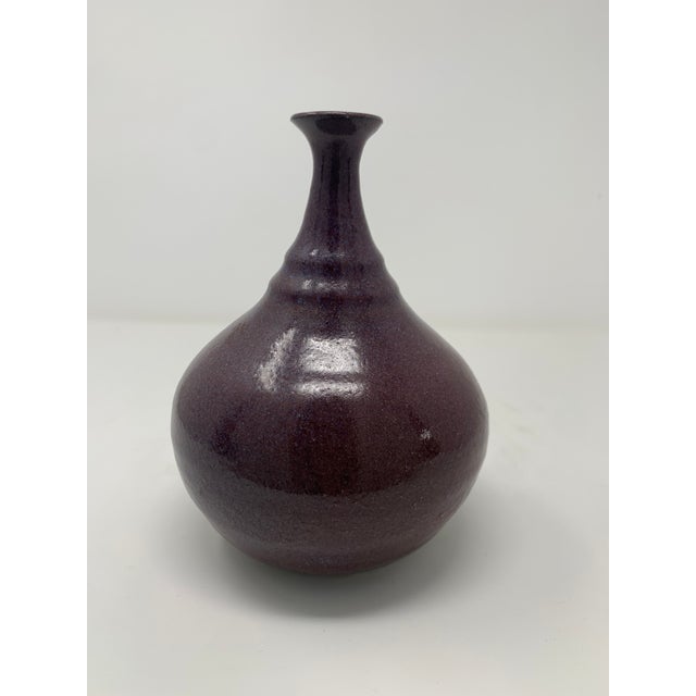 Mid-Century Modern Mid 20th Century Plum Glazed Ceramic Vase For Sale - Image 3 of 11