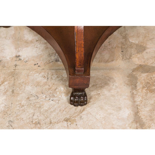 Italian 1800s Walnut Guéridon Side Table with Carved Apron and Gilt Spheres For Sale - Image 12 of 12
