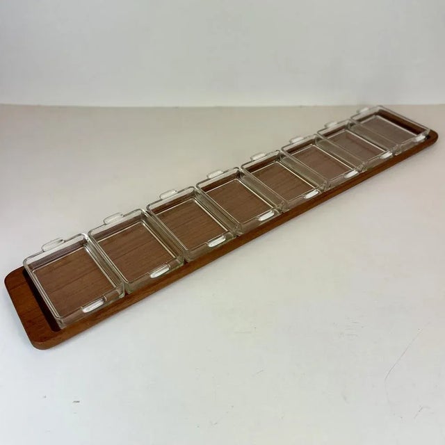 Large Danish Aperitif Tray with Glass Bowls from Esa, 1960s, Set of 9 For Sale - Image 9 of 9
