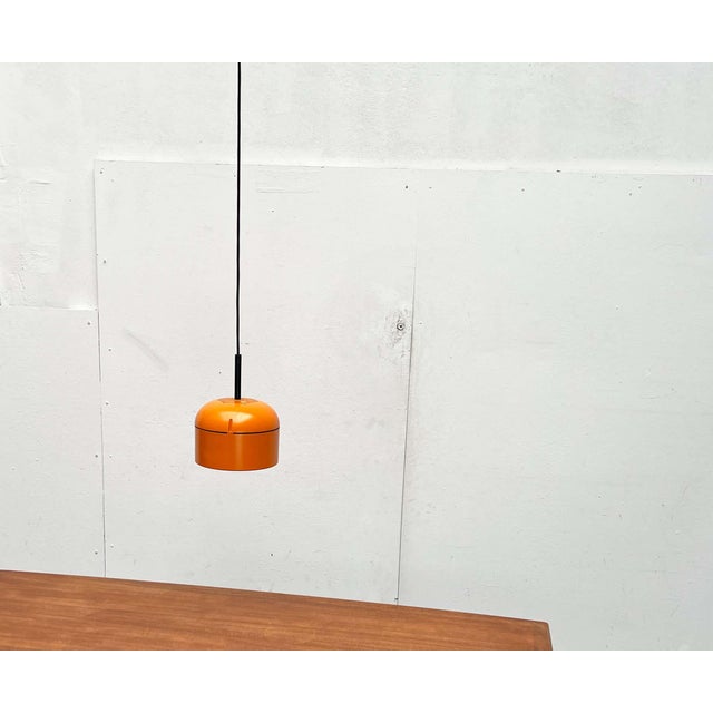 Late 20th Century Vintage German Space Age Yellow Orange Pendant Lamp by Arnold Berges for Staff, 1970s For Sale - Image 5 of 18