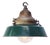 Vintage Industrial French Green Enamel Wall Light from Sammode, France For Sale