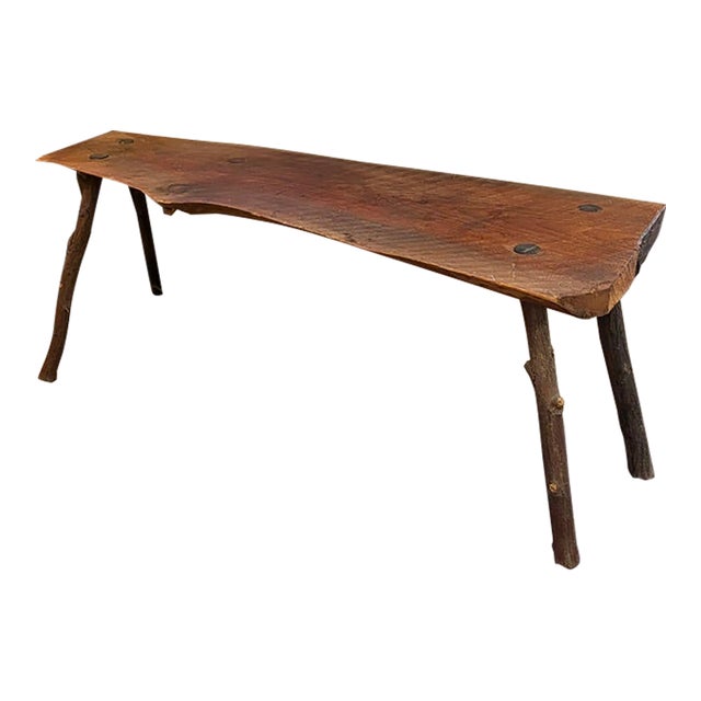 Handcrafted Live Edge Wood Table or Bench For Sale